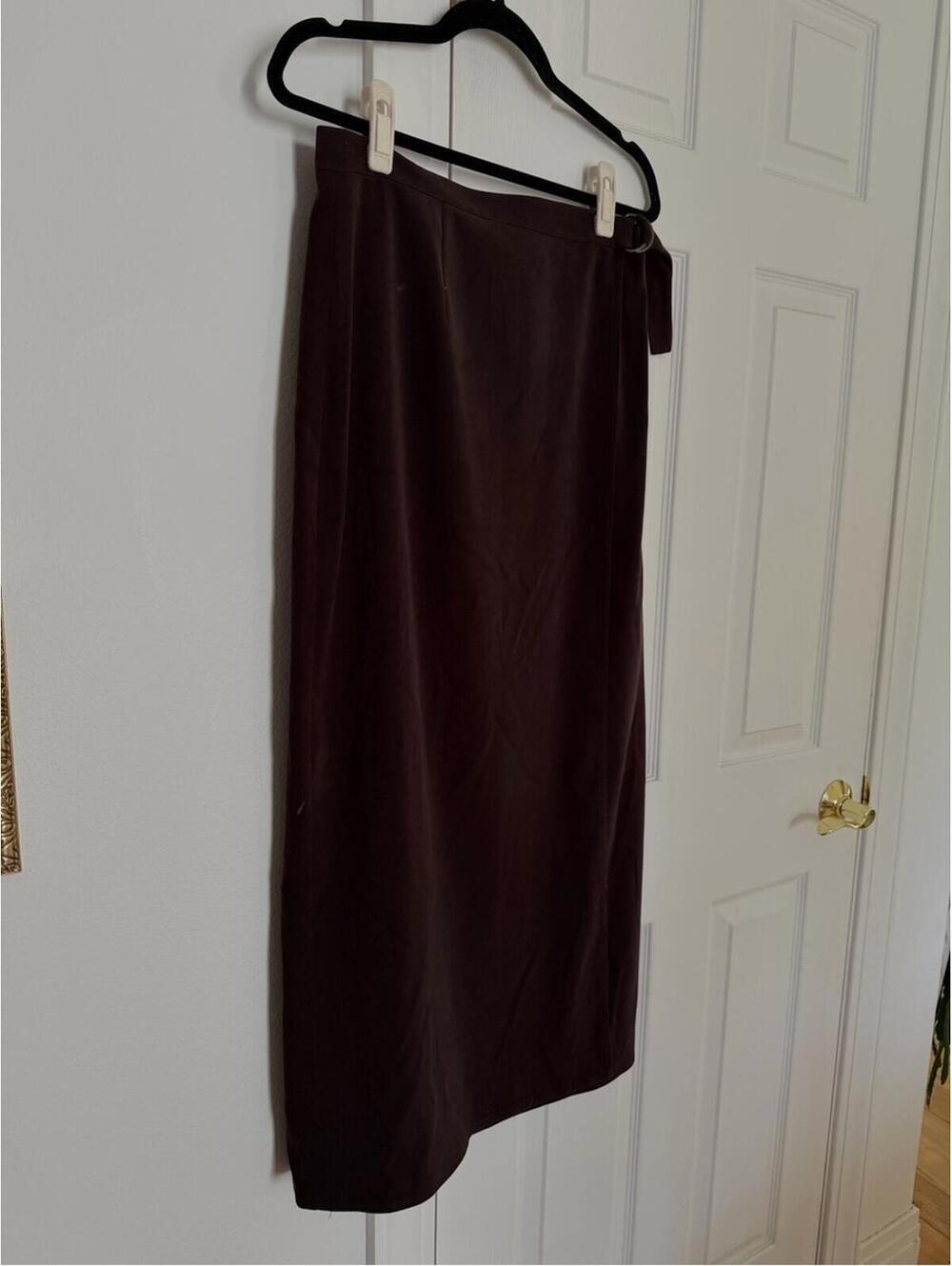 Talbots Dark Brown Maxi Wrap Skirt